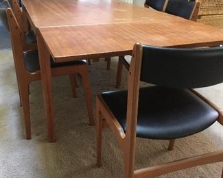 Danish Modern Teak Extendable Dining Table Vejle Stole Mobelfabrik