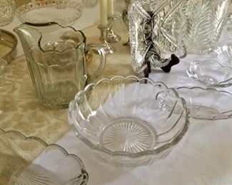 Antique unmarked Heisey old colony glassware.