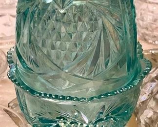 Fenton Aqua pineapple Fairy Lamp