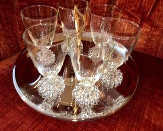 Antique old candle wick juice glasses