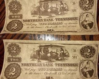 Souvenir Northern Bank of Tennessee $2 bank notes