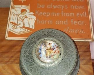 prayer plaque, music box