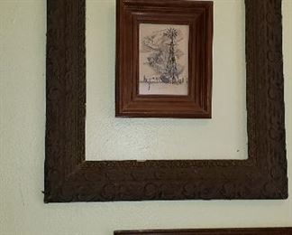 vintage picture frames, water color