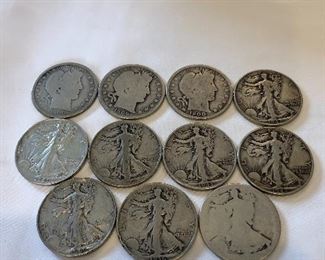 11 Silver Half Dollars