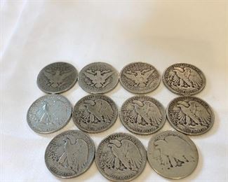 11 Silver Half Dollars