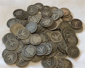 90 Silver Quarters Various Years
