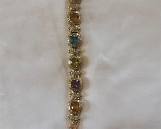 Ross Simons 14k Gold & Semi-Precious Stones Bracelet