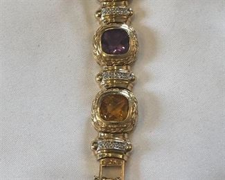 Ross Simons 14k Gold & Semi-Precious Stones Bracelet