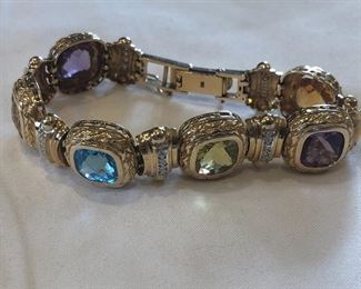 Ross Simons 14k Gold & Semi-Precious Stones Bracelet