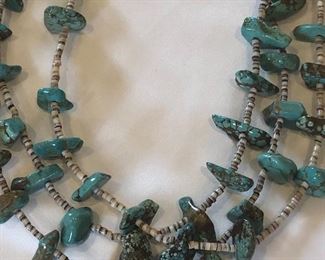 Navajo Turquoise and Sterling Necklace