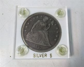 1841 seated dollar silver