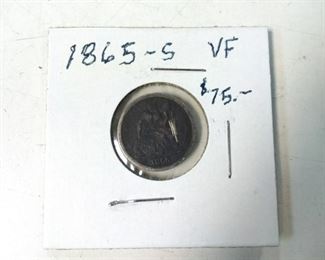 1865 silver dime
