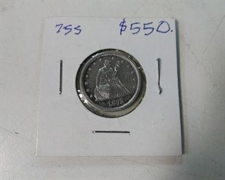 1875 seated twenty cent silver