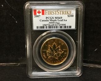2007 canadian leaf 1oz gold coin