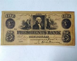 presidents bank $5
