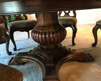 Base of pedestal dining table