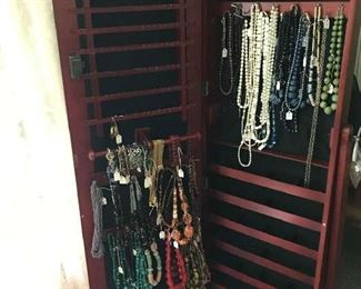 Cheval Jewelry Armoire and Necklaces, Bracelets 