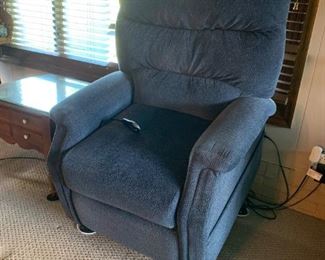 #32		Med-lift Lift Chair Blue Fabric 	 $300.00 
