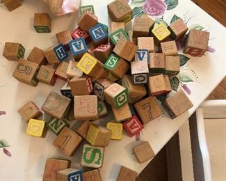 these are fun. two sizes. old wooden blocks with many having deep colors still