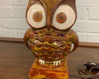 Mid-Century Owl Lamp