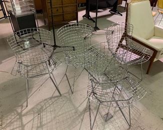 Set of 4 Bertoia Chrome Chairs by Knoll