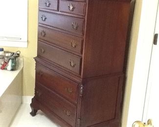 Seven drawer chest on chest that the drawers are dovetailed. This is a lovely piece.