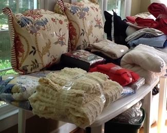 Just a small sample of the wonderful linens that will be offered in this sale. We have no room to set up displays until the owners move.