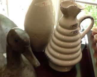 Fabulous large duck and lots of unique pottery pieces!