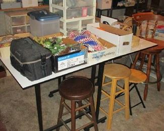 Stools and craft supplies