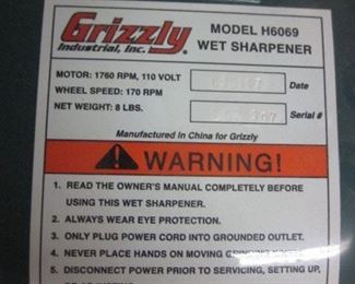 Grizzly 10" Wet Grinder