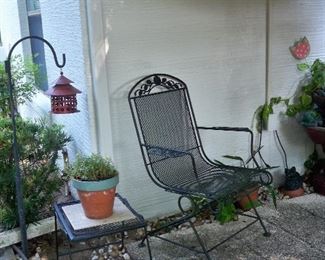 Vintage Black Wrought Iron Rocker Style Chair