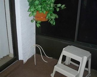 White Wrought Iron Plant Stand ,.