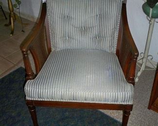 Blue Stripe Side Arm Chair