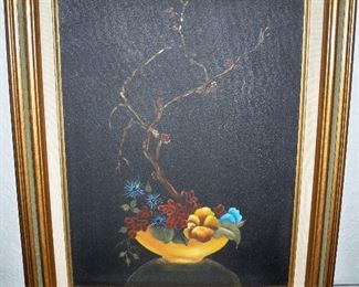 Black Background Still Life Painting.