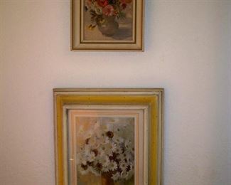 2 - Smal Floral Still Life Paintings