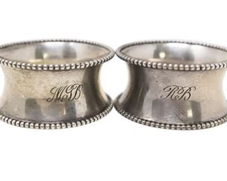 11. Pair Antique Sterling Silver Napkin Rings
