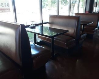 Brown Vinyl and Wood Booths