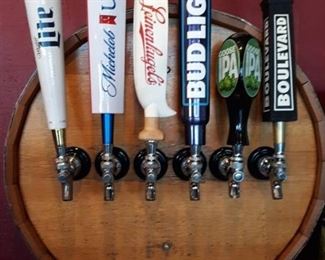 Beer Taps mounted on barrel