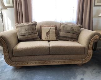 Really nice couch and love seat. Matches with coffee table