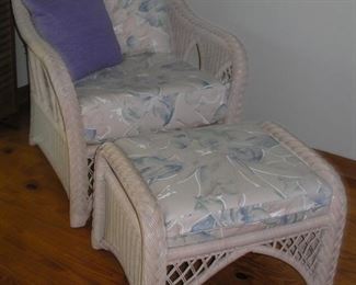Wicker Armchair/ Ottoman