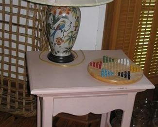Pink End Table/Lamp
