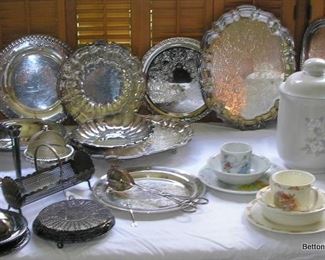 Silverplate Trays, serving pieces