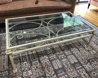 Wrought iron glass table