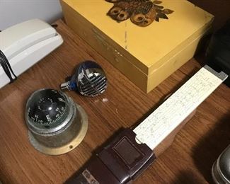 Vintage compass and radio microphone 