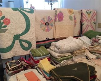 Beautiful linens - Hand made quilts.