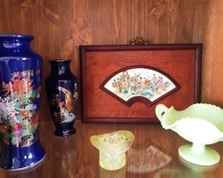 Asian pottery and Fenton items