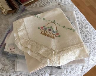 Various handmade handkerchiefs  