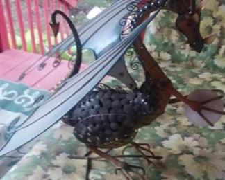 Cool dragon sculpture, metal.