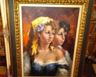 HUGE S. HIGLE OIL PAINTING   