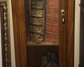 VINTAGE WOODEN GLASS CABINET  $50